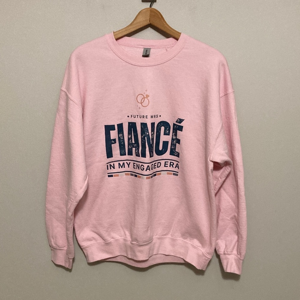 Taylor Swift FIANCE in my engaged era Gildan Pink Heavy Blend Sweatshirt, Large